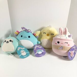 Squishmallows Spring Easter Lot of 4 Plush Toys - Aqua Irina Suey Aimee